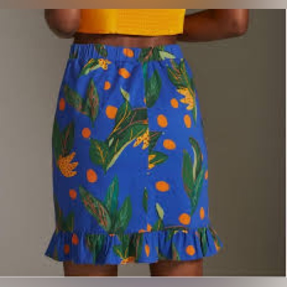 Farm Rio Anthropologie Ruched Banana Mini Skirt XXS - Picture 2 of 6